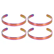 4pcs Bracelet Blanks, Multicolored Blank Titanium Steel DIY Engraving 2.8x0.31"