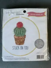 Dimensions “Stuck On You” Cactus Cross Stitch Kit #72-75585 Southwest 6” Round