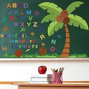 Gilprop Coconut Tree Alphabet Bulletin Board Decoration Set Letter Classroom Decoration Bulletin Board Cutouts Set for Teachers Wall Home School Education Supplies