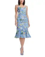 Dress the Population Allona Floral Applique Dress
