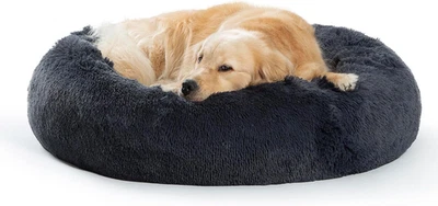 Plush Calming Dog Beds, Donut Dog Bed for Small Dogs, Medium, Large & X-Large, C