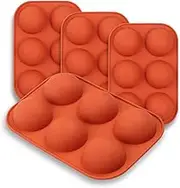 homEdge Semi Sphere Silicone Mold, 4 Packs Baking Mold for Making Hot Chocolate Bomb, Cake, Jelly, Dome Mousse - Diameter-2"