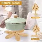 Wood Trivets Table Mat Set Easy to Use Table Decor Wood Trivets for Hot vegJn