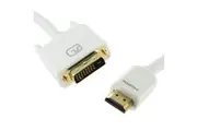 1m HDMI Male to DVI-D Male Cable White Dual Link for LCD Screen PC Monitor