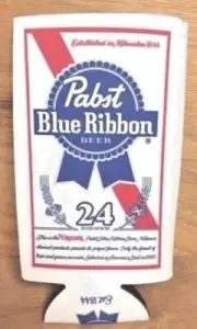 Pabst Blue Ribbon PBR Beer Koozie 24 oz Tall Can Cooler - One (1) - New & F/S