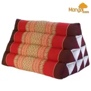 MANGO TREES Thai Triangle Pillow Backrest Cushion Kapok Filled Red