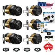 Contemporary 3-Pack Entry Door Knob & Cylinder Deadbolt Set - Security Redefined