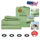 Luxury Extra Deep Pocket Bamboo Sheet Set – King Size Cooling Comfort in Green