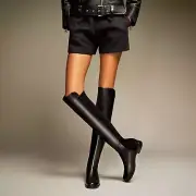 New Stuart Weitzman over-the-knee 5050 boots Black leather Size6.5 $795