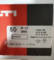 Hilti 336426 HDI 3/8" Drop-In Threaded Concrete Anchors Box of 50 NEW