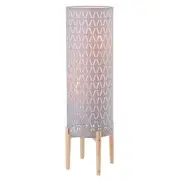 Mercator Billie Grey Linen & Timber Floor Lamp