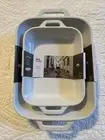 Staub Ceramic Rectangular Baking Dish Set Casserole Dish Set of 2 White