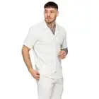 Enzo Shirts For Mens Short Sleeved Regular Fit Shirt Casual Summer Button Top UK