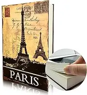 Genuine Paper Transfer Book Safe: Secret Hidden Compartment, Combination Lock Included - Safely Conceal and Protect Your Valuables Inside an Authentic Paper Book, 8.7"×6"×1.8" (Paris)