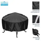 210D Fire Pit Cover Garden BBQ Grill Bucket Round Outdoor Protector Waterproof
