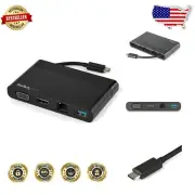 Lightweight USB-C Docking Station with HDMI & VGA for On-the-Go Connectivity
