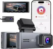 Dash Cam Front and Rear - 2024 Upgraded 4K/1080P Dash Camera for Cars, 3.18" Sc