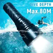 XHP70 Scuba Diving Light, 50 Meters Underwater,20W LED Max 3000 Lumens Waterproo