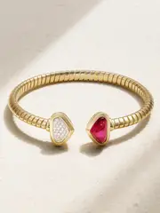 [Marina B] Marina B - Trisolina Castagna 18-karat Gold, Diamond And Rubellite Bracelet - M M Gold