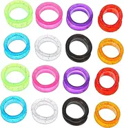 WEKADRIN 16Pcs Silicone Scissors Finger Rings Comfortable Finger Protectors for Barber Hair Shears Durable Non Slip Inserts for Home and Salon Use Colors Included