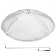 VEVOR Fire Pit Spark Screen Round 40", Reinforced Heavy Duty Steel Metal Cover, Outdoor Firepit Lid, Easy-Opening Top Screen Covers Round with Ring Ha