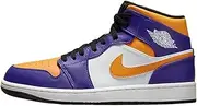 mens Jordan 1 Mid, Dark Concord/Taxi-white-black, 11.5