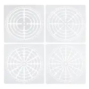 4 8 12 16 Segment Mandala Stencil, 4 Pack 6" Mandala Stencils Template, White