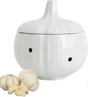 Garlic Keeper Storage Containerceramic Garlic Holder House Ed Garlic Storage Jar With Lid For Keep Ginger Garlic S Er White