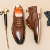 在飛比找蝦皮購物優惠-🔥【TXJ】英倫皮鞋男士牛津鞋商務正裝皮鞋新款牛津鞋雕花皮鞋