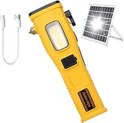 Emergency Flashlight for Car with Seatbelt Cutter Window Breaker, Solar/Rechargeable LED Work Light, 1400 LUMENS Magnetic Light 7 Lighting Mode for Car Safety Tool