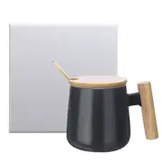 Ceramic Coffee Mug Set 12.85 Oz Handmade Ceramic Mugs Gift Box, Black