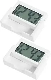 Gatuida 2pcs Car Clock Small Digital Clock Stick on Cars Watch Dash Accessories White Plastic