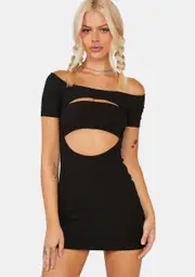 [Edikted] Ribbed Cut-Out Mini Dress