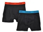 Calvin Klein Boys Black 2 Pack Boxer Briefs Size 4/5 6/7 8/10 12/14 16/18