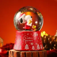在飛比找momo購物網優惠-【JARLL 讚爾藝術】Snoopy史努比假期愉快彩色水晶球