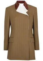 Wales Bonner Serenity Pinstriped Wool Blazer - Brown - 40 (UK8 / S) 40 (UK8 / S)