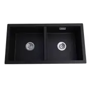Granite Quartz Stone Kitchen Laundry Sink Double Bowls With Overflow
