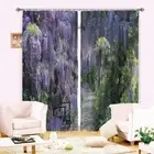 Cute Purple Flower Road 3D Blockout Photo Print Curtain Fabric Curtains Window