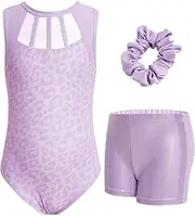 [JiAmy] Girls' Gymnastics Leotard, Glittering Girls' Leotard, Gymnastics Outfit, 3-12 Years