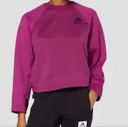Adidas Womens Pullover SMALL , Power Berry Pink, Zone Cold Ready Sweatshirt