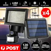 4x Solar Sensor Lights Garden Outdoor 120 LED Motion Detection Light Security