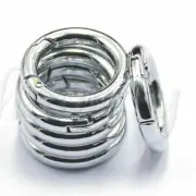 12pcs Mini Silver Circle Round Carabiner Spring Snap Clip Hook Keychain Hiking