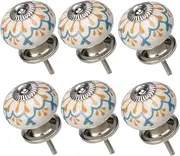 Ceramic Knob,Cabinet,Furniture Pull Handles,Door Pull,Drawer Pull Handle,Ceramic Knobs Knobs Drawer Round Pull Handle Furniture Drawer Cupboard Wardrobe Dresser Door Decorative 6pcs Blue