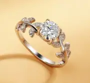 Engagement Promise Ring 1ct Lab Created Moissanite D VVS1 Certified Size 7