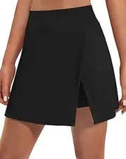 [Ewedoos] Skort with Slit Golf Skirts for Women with Pockets High Waist Tennis Skirt Athletic Skirt Running Workout Casual