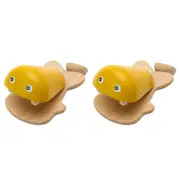 2PK PlanToys Fish Castanet Kids Wooden Musical Hand Percussion Toy Yellow 12m+