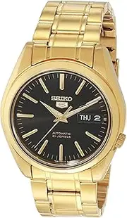 [SEIKO] 5 Sports Mechanical Gold Tone Case with Black Dial, Black, Modern