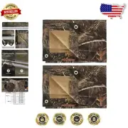 Lightweight Outdoor Tarp 6' x 8' - Multi-Purpose Bionic Tree Camo Protection