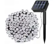 20M solar fairy lights outdoor, 200 LED fairy lights outdoor solar warm white 8 modes Led fairy lights solar outdoor fairy lights decoration-white