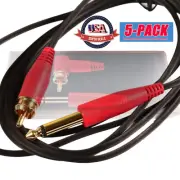 5pcs Premium Silicone Tattoo RCA Clip Cord 1.8 M 6 ft for Power Supply Machine